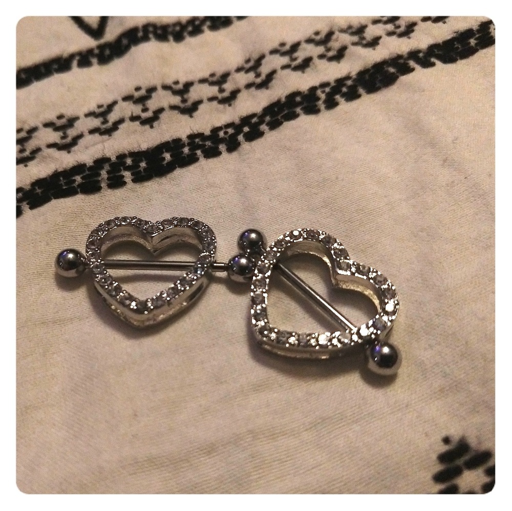 Heart shaped nipple rings